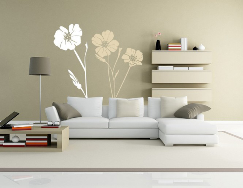 Flower Vinyl Wall Decals for Modern Decorating Design Ideas